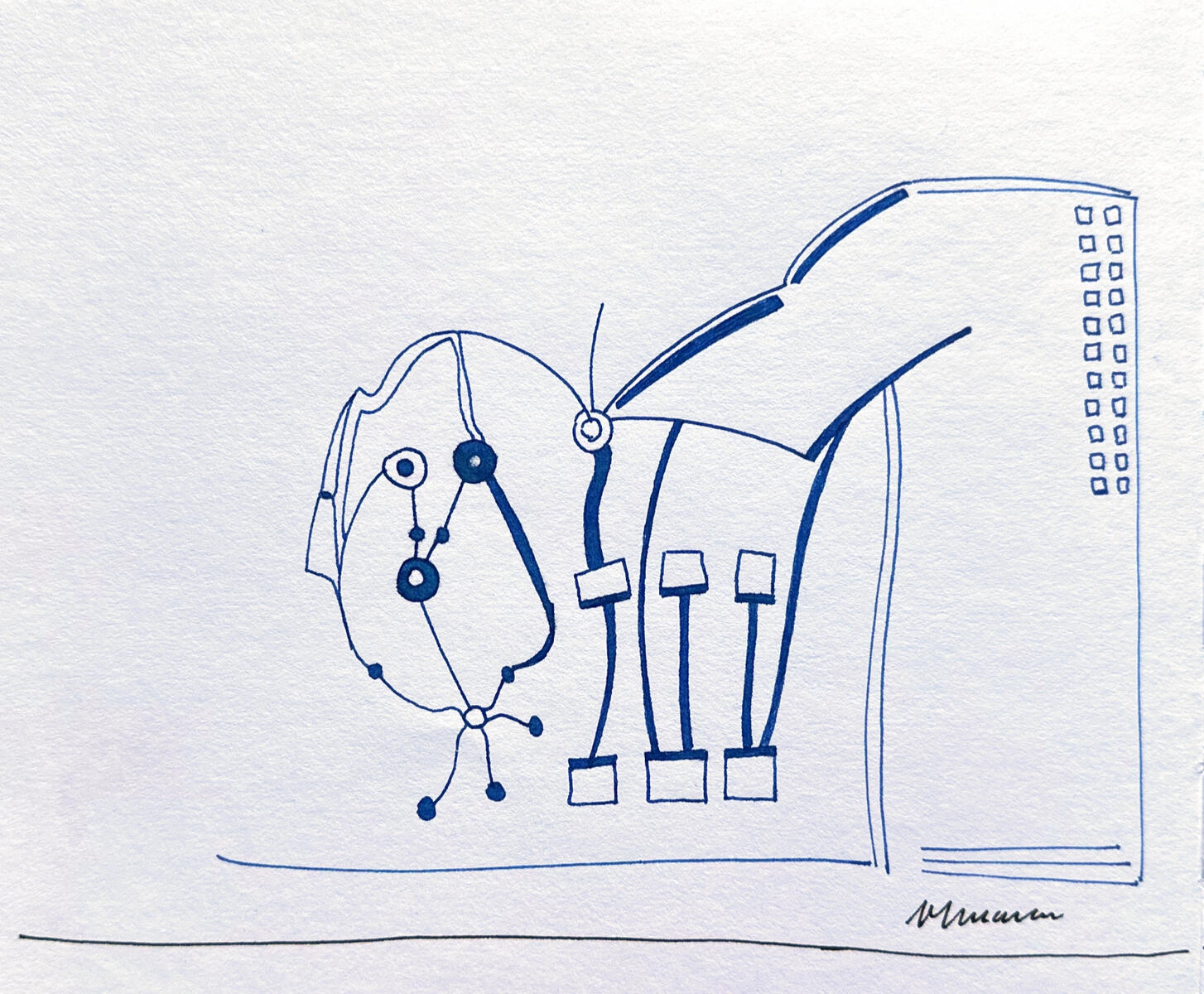 Vladimir Marcu Works on Paper Urban Dog ink on paper